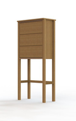 Konsola dębowa lite drewno trzy szuflady drewniane 60x34x140 cm