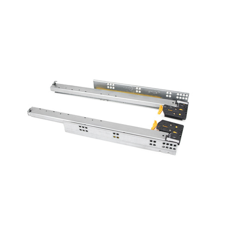 Prowadnica SILVER 400 mm dolny montaż cichy domyk pełny wysuw Emuca Grubość boków 16-19 mm.