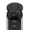 Wysuwane gniazdo wielofunkcyjne Vertikal,  3 gniazda Schuko, 2 USB typu A Czarne