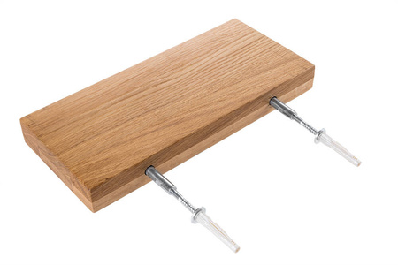 Półka drewniana dębowa 60x30x2cm w zestawie z 2 trzpniami