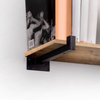 Półka drewniana dębowa 60x20x2cm w zestawie z czarnym uchwytem Shelf