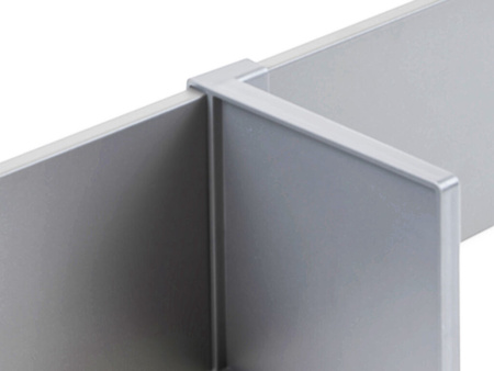 Zestaw akcesoriów do podziału szuflad wewnętrznych, szerokość 600 mm szary malowane aluminium Emuca