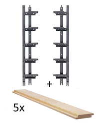 Zestaw do budowy panelu z ruchomych deseczek na wysokość 48 cm system antracyt plus 5 desek o długości 110 cm i grubości 2cm