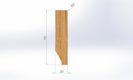 Listwa drewniana dębowa 1mb 90x20 R3